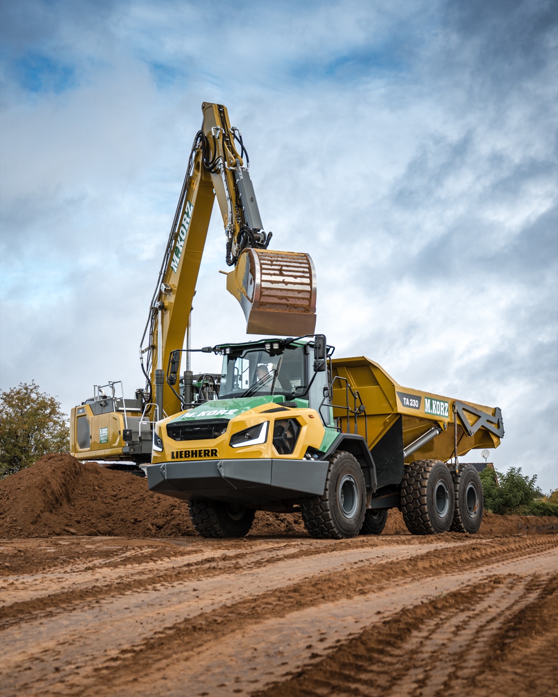 Unternehmensproduktion auf einer Baustelle